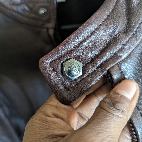 ✅💯VERSACE JEANS COUTURE LEATHER JACKET - Picture 7 of 15